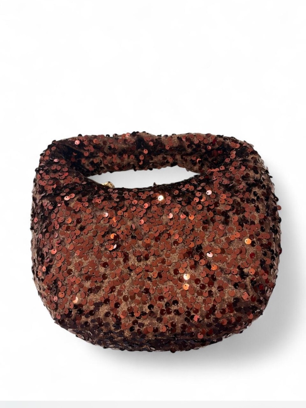LOFT Copper Sequin Wristlet Clutch